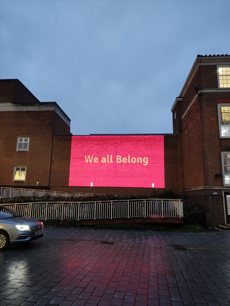 BillyCrossman's tweet photo. #WeAllBelong @lbbdcouncil showing off our community heroes this evening projected onto the town hall, hosted by @CllrAshraf One Borough, One Community. https://t.co/IBpYPKMy9B