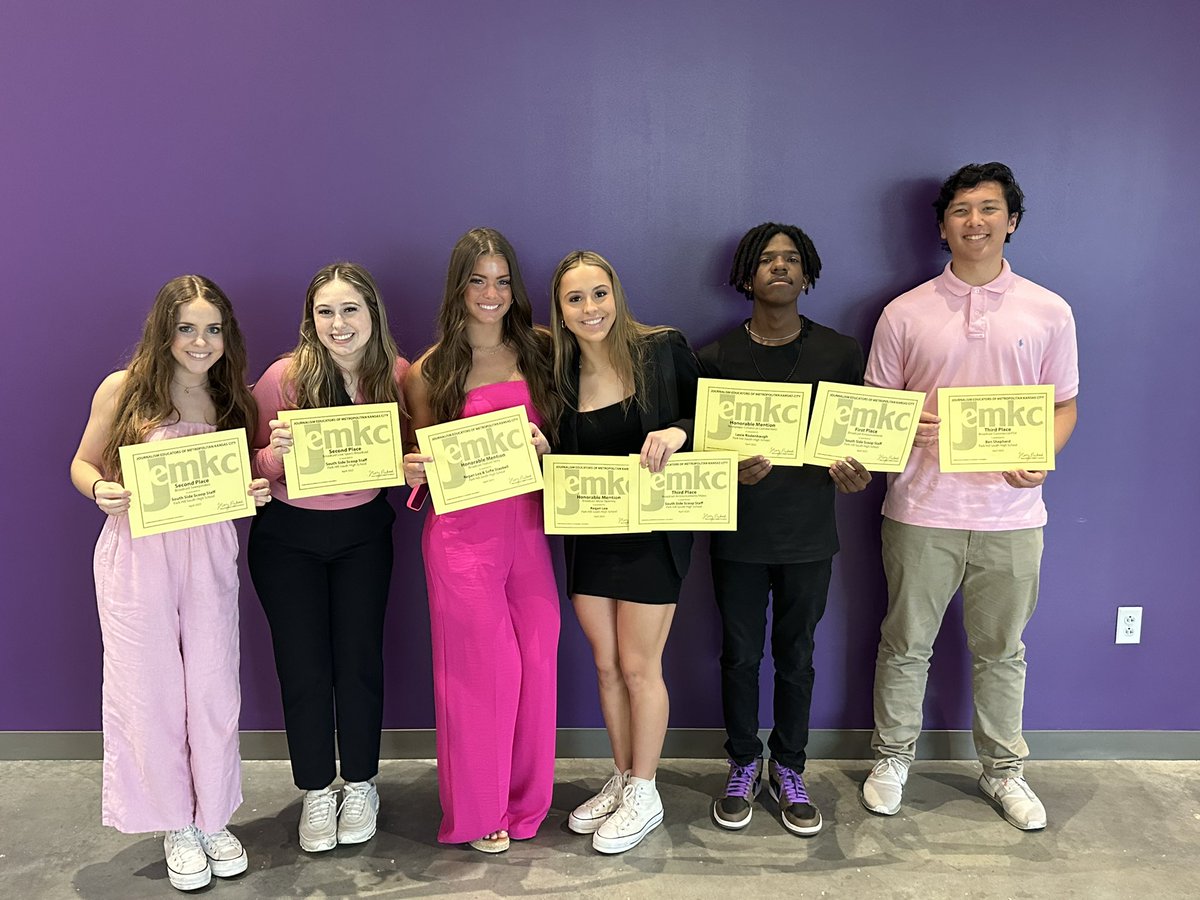 So proud of @SouthSideScoop at the <a href="/JEMKCnews/">Journalism Educators</a> awards! Add up 1st Place in Announcements and Sports Highlights, a 2nd, two 3rds, and two HMs…and South takes 2nd Place for Overall Program through the Sweepstakes Award! Big congrats to these kids! <a href="/ParkHillSchools/">Park Hill Schools</a> <a href="/ParkHillSouthHS/">Park Hill South H.S.</a>