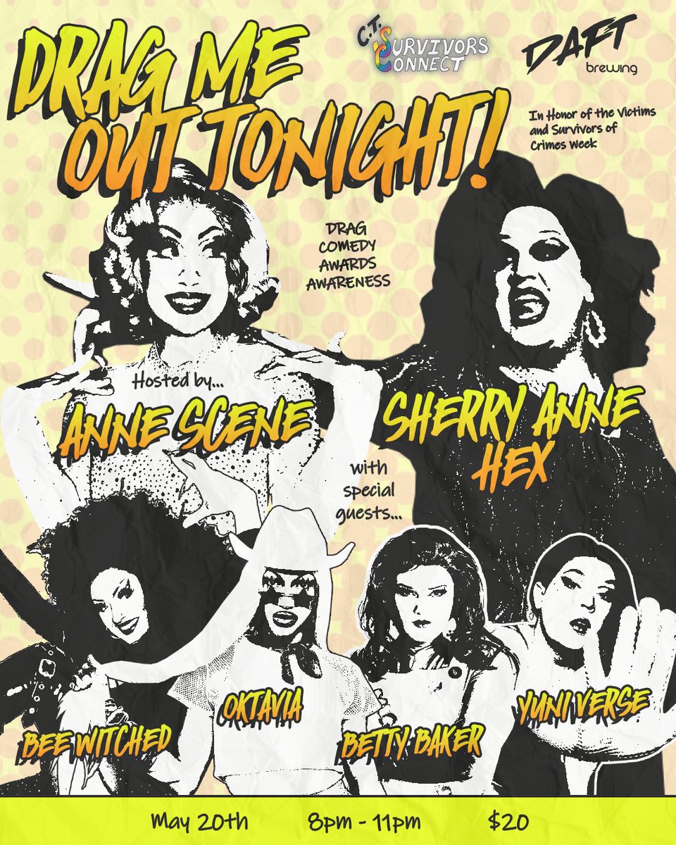 SurvivorsCt's tweet photo. Hey Folks,
Check it out..
Kingston ON. May 20, 2023. 
Help support Survivors of conversion "therapy" practices by joining us for a night of Drag, Comedy, Awards, and Awareness. 

#kingstondrag #drag #Kingston 
@NoConversionCA @DaftBrewing @CBRCtweets @CKWS_TV @kingstonist https://t.co/0OydayAQ7C