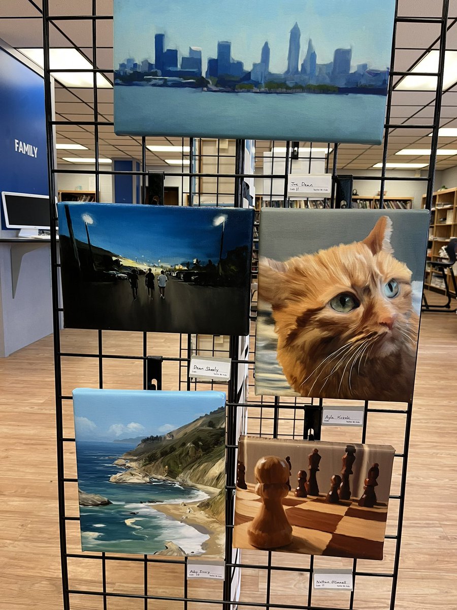 MrsBackosBHS's tweet photo. I loved getting to see all my talented student’s artwork past and present! Thanks to team Tye Dye for inviting my class to the art show. My favorite were the calveras 🧡 @Mrs_Doyle_Art @Mrs.J @Mr.Hicks @Ms.Lloyd https://t.co/nnISCQjLnz