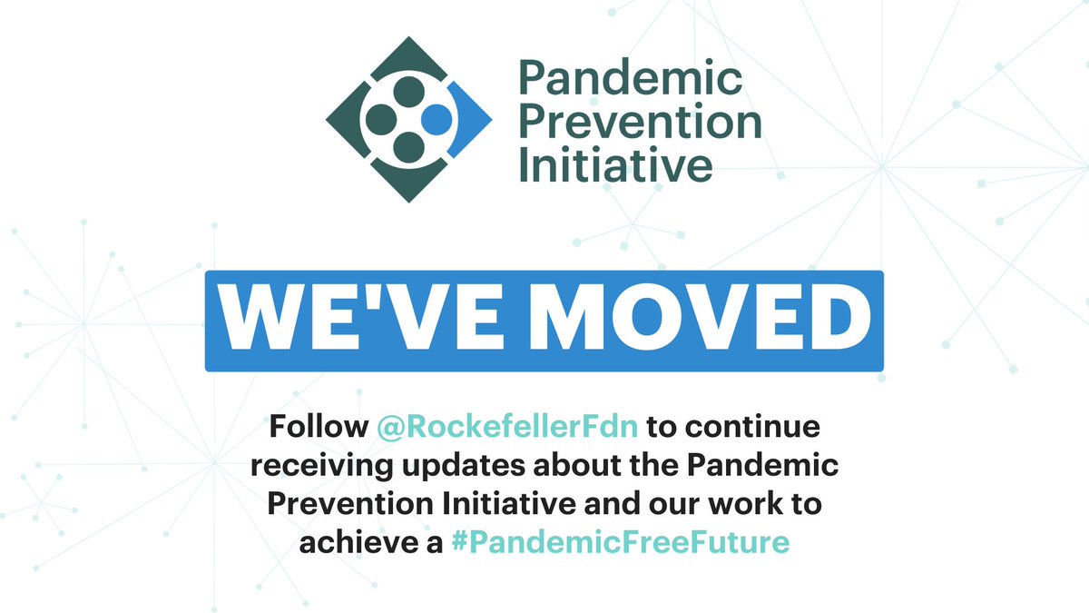 Pandemic Prevention Initiative (@ppi_insights) on Twitter photo We have shifted over to <a href="/RockefellerFdn/">The Rockefeller Foundation</a>. Be sure to follow for the latest news and updates on our pandemic prevention and response efforts We have shifted over to <a href="/RockefellerFdn/">The Rockefeller Foundation</a>. Be sure to follow for the latest news and updates on our pandemic prevention and response efforts