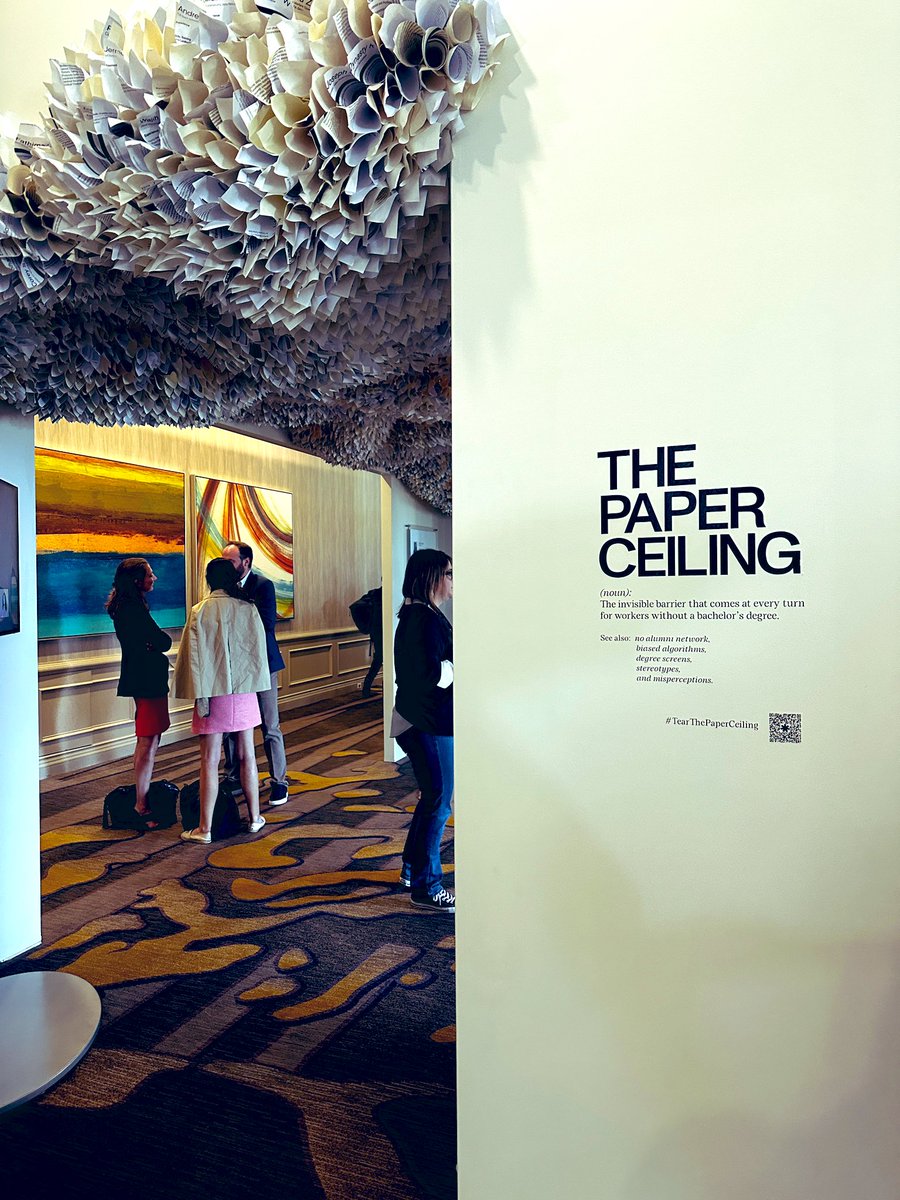 Still not over this installation at #ASUGSVsummit. #tearthepaperceiling was moving and had me wishing more conferences and events made art a priority. Think of the opportunity for attendees to pause, gain inspiration, connec and reflect. @OpptyatWork #hireSTARs