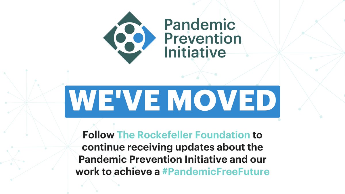 Pandemic Prevention Initiative (@ppi_insights) on Twitter photo Reminder: We've moved. Don't forget to follow us at <a href="/RockefellerFdn/">The Rockefeller Foundation</a> for more on pandemic prevention and response. Reminder: We've moved. Don't forget to follow us at <a href="/RockefellerFdn/">The Rockefeller Foundation</a> for more on pandemic prevention and response.