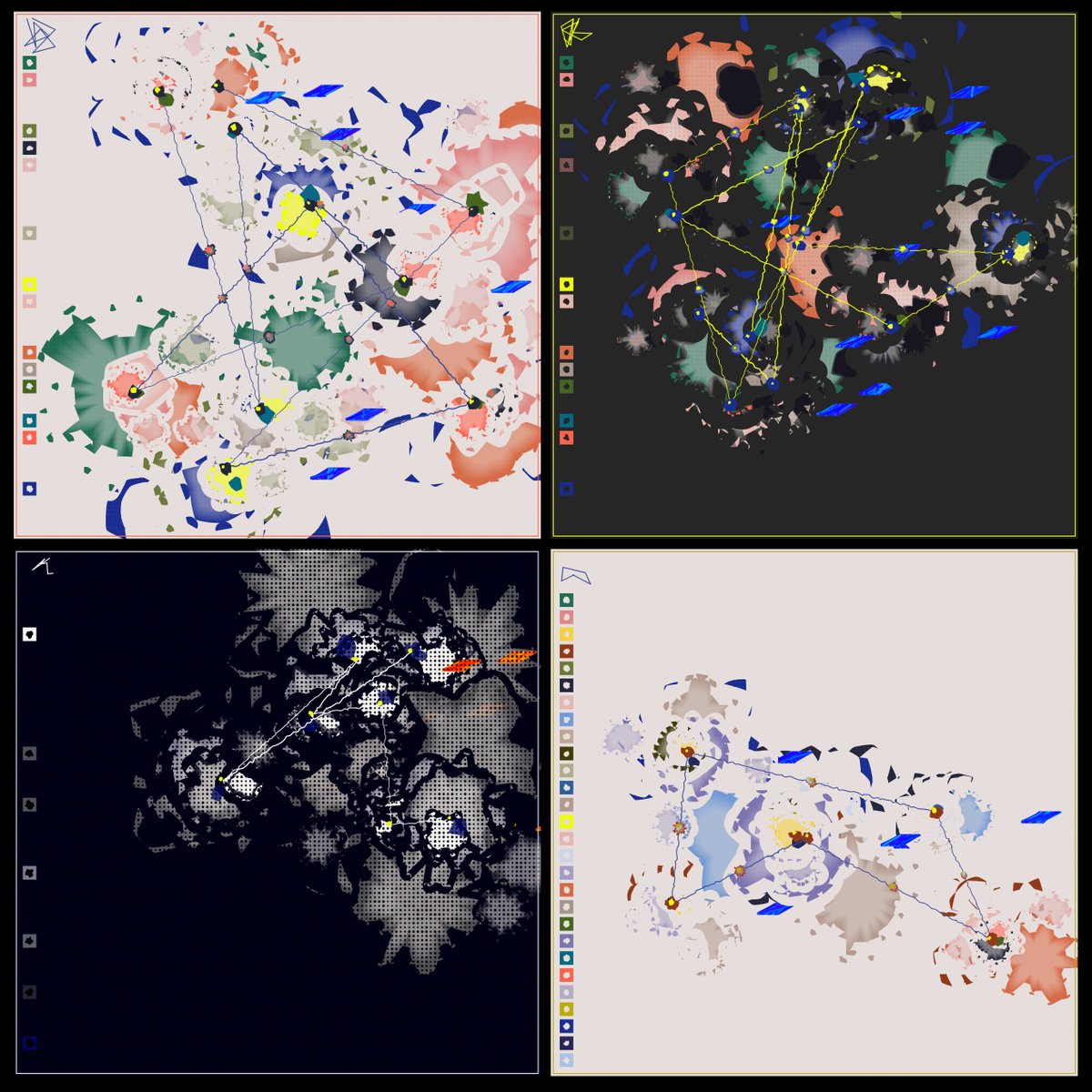 🍄 🎇 PSYCHEDELIC ISLANDS 🏝️🗺️️: Gentle explosions | constellations | generative | dynamic | interactive | on-chain | minting 400 outputs tomorrow