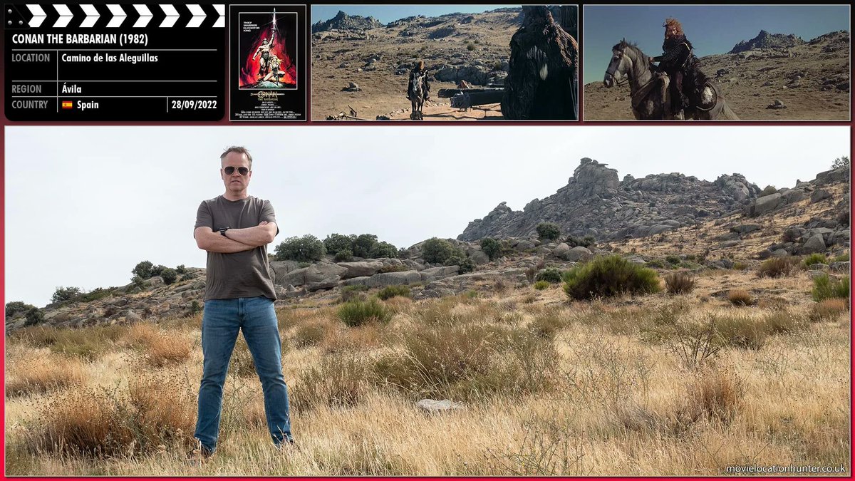 movielochunter's tweet image. Conan the Barbarian (1982)
⭐ Arnold Schwarzenegger, James Earl Jones, Max von Sydow, Sandahl Bergman, Cassandra Gava, Ben Davidson
🎥 John Milius
🌍 Camino de las Aleguillas, Ávila, Spain 🇪🇸
#ConantheBarbarian #MovieLocation