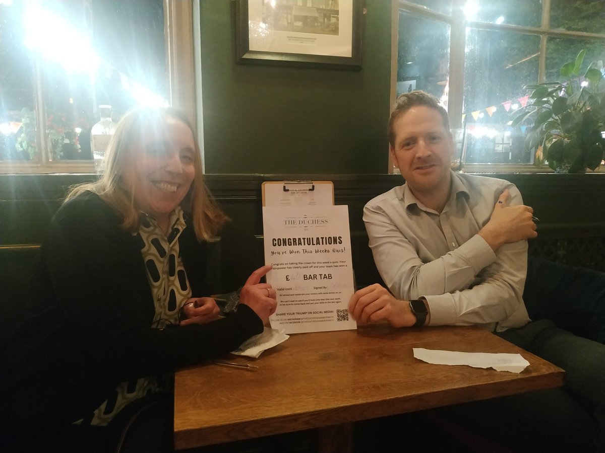 shibi1999's tweet photo. Three cheers for “The Undecideds” for winning tonight’s @CompleatQuiz at @ The Duchess! In my opinion, they had "decided" they have to win 😤 Next week, we meet again for a "Coronation" themed quiz 👑 see you!! https://t.co/P0kNQLeUgg