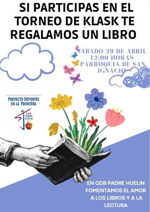 El sábado 29 celebraremos nuestra especial feria y día del libro, regalando un libro entre los participantes del Torneo de Klask .Queremos fomentar el amor a los libros y a la lectura en nuestros barrios. 
Te esperamos. <a href="/aytoalm/">Ayuntamiento de Almería</a> <a href="/PMDAlmeria/">PMD Almería</a> <a href="/HdadUnidad/">Paz y Unidad</a> <a href="/diocesisalmeria/">Diócesis de Almería</a>