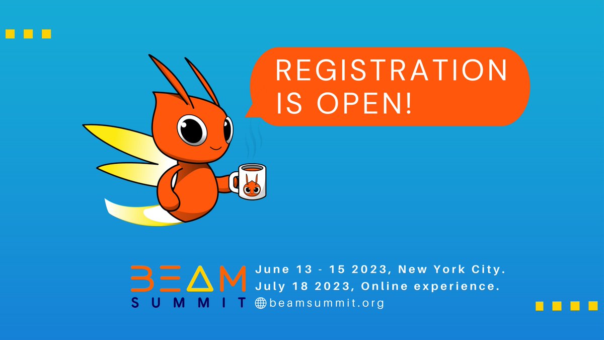 ApacheBeam's tweet image. It&apos;s finally here! Registration is now open! 🐝

Register for your 2-day passes here 👇 
beamsummit.org/tickets/

See you soon!

#Beam #ApacheBeam #BeamSummit2023