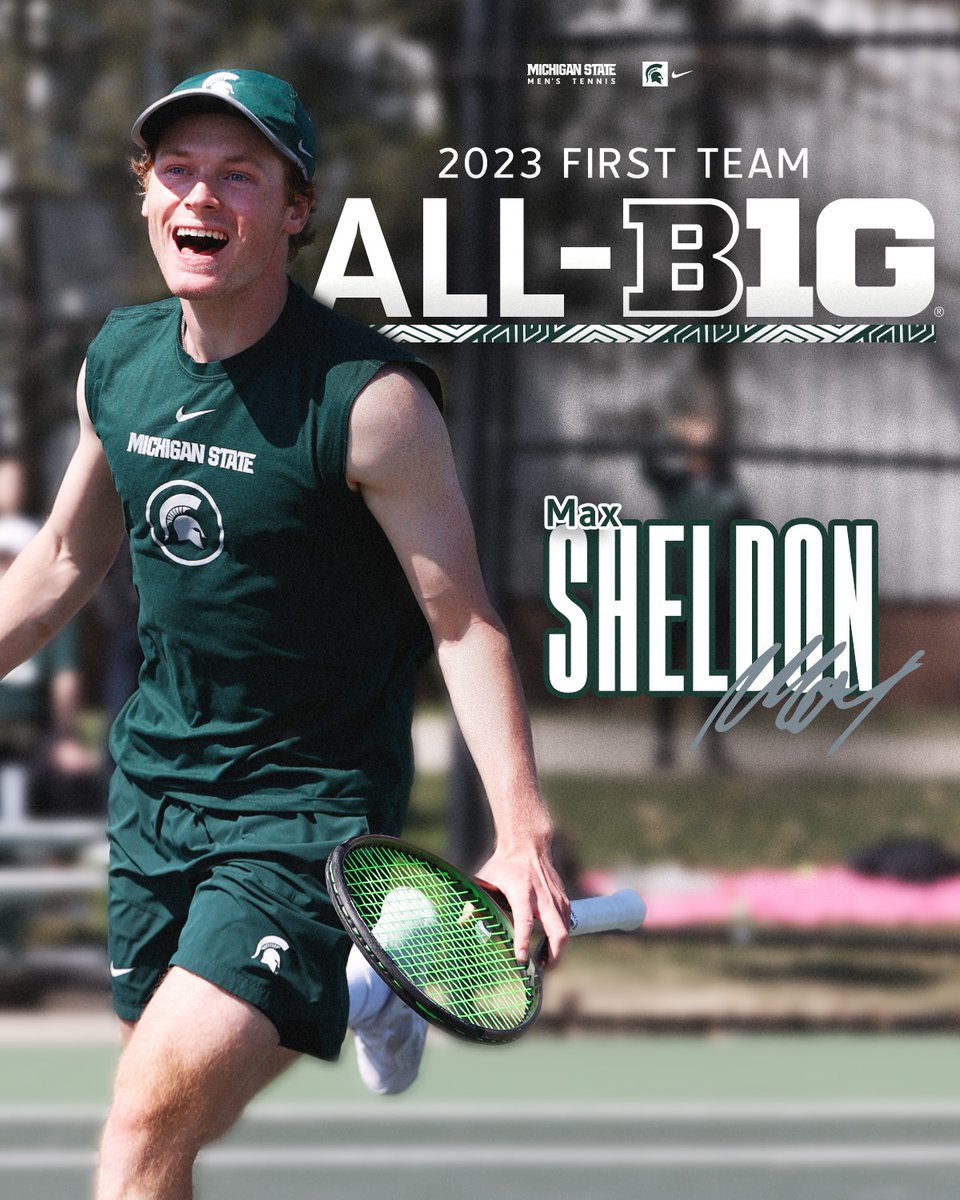 MSU_MTennis's tweet image. First Team All-Big Ten 👏

After a huge season, Max Sheldon earns his first Big Ten postseason honor!

📰 bit.ly/3oK4DDn

#GoGreen