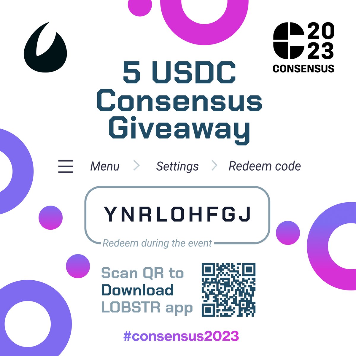 StellarX (@stellarxhq) on Twitter photo Celebrate #Consensus2023 with us & @Lobstrco! ๐
During the conference, we'll tweet single-use codes redeemable via LOBSTR for 5 $USDC. Be quick to claim yours! ๐จ
Winners, why not connect LOBSTR to StellarX using <a href="/WalletConnect/">WalletConnect</a> and dive into #AMMs. Best of luck! ๐ค Celebrate #Consensus2023 with us & @Lobstrco! ๐
During the conference, we'll tweet single-use codes redeemable via LOBSTR for 5 $USDC. Be quick to claim yours! ๐จ
Winners, why not connect LOBSTR to StellarX using <a href="/WalletConnect/">WalletConnect</a> and dive into #AMMs. Best of luck! ๐ค