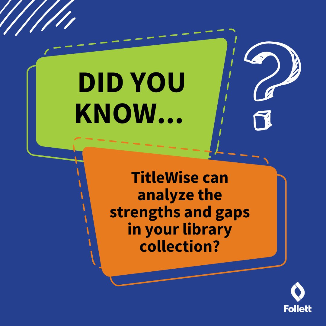 FollettSoftware's tweet image. Discover how Destiny Library Manager and TitleWise can help you assess the overall health of your #Library here: bit.ly/3UL4qM4 

#EdTech #LibraryTools #FollettDestiny #TitleWise #BookManagement #LibraryManagement