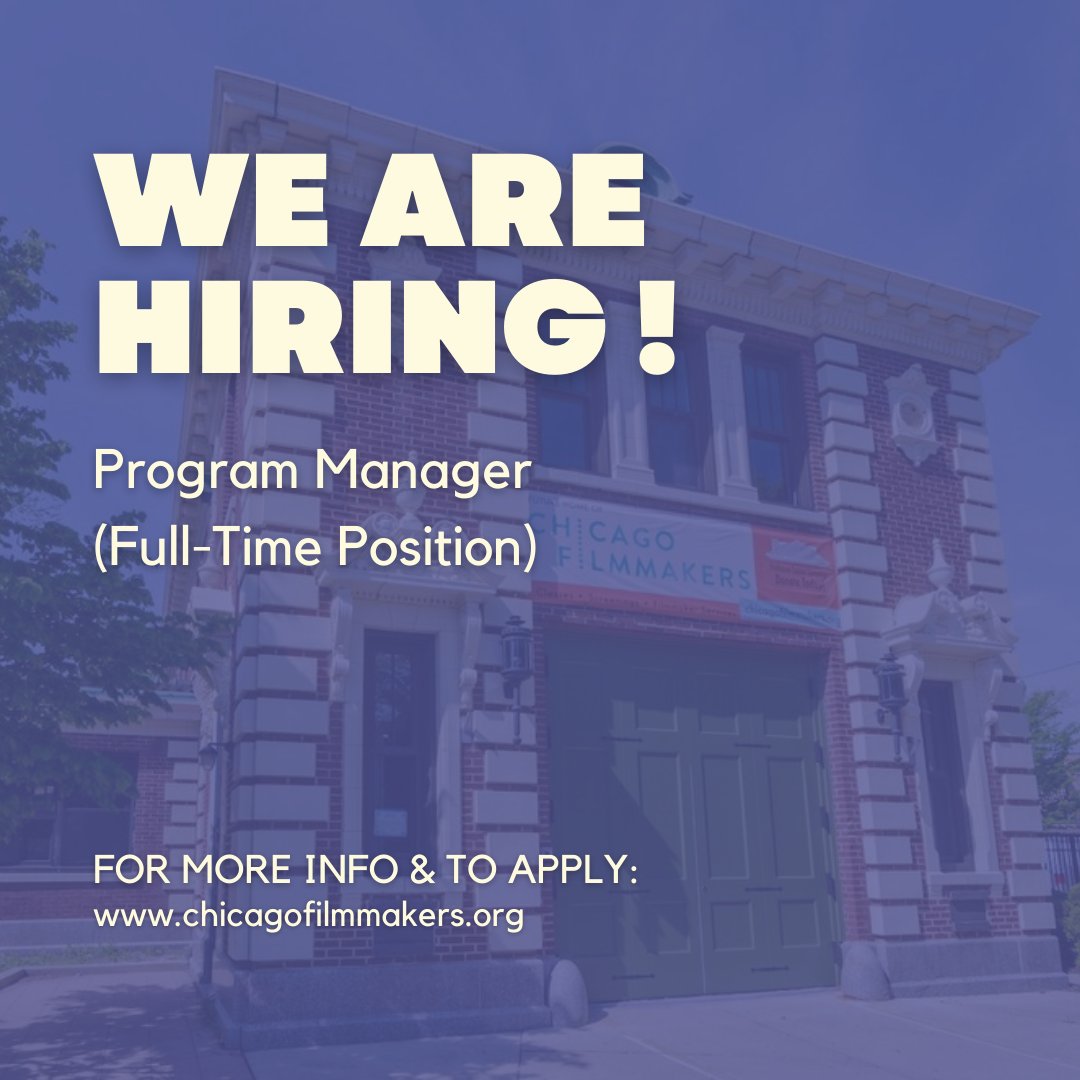 OnionCityFF's tweet photo. Chicago Filmmakers is seeking a highly motivated and experienced Program Manager. Visit https://t.co/Ml69RW0tos for details
#programmanager #filmprogramming #videoart #documentary #undergroundfilm #experimentalfilm #indiefilm #queercinema #hiring #artjobs #chicago #chicagoarts https://t.co/QZedk9jEnP