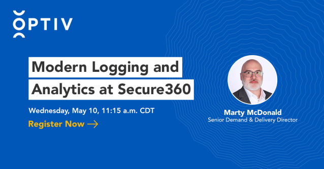 Are you ready for #Secure360? 📍 @Optiv’s own Marty McDonald will be there to discuss modern logging and analytics. See you May 10 in Minneapolis: bit.ly/3HkWuMc
