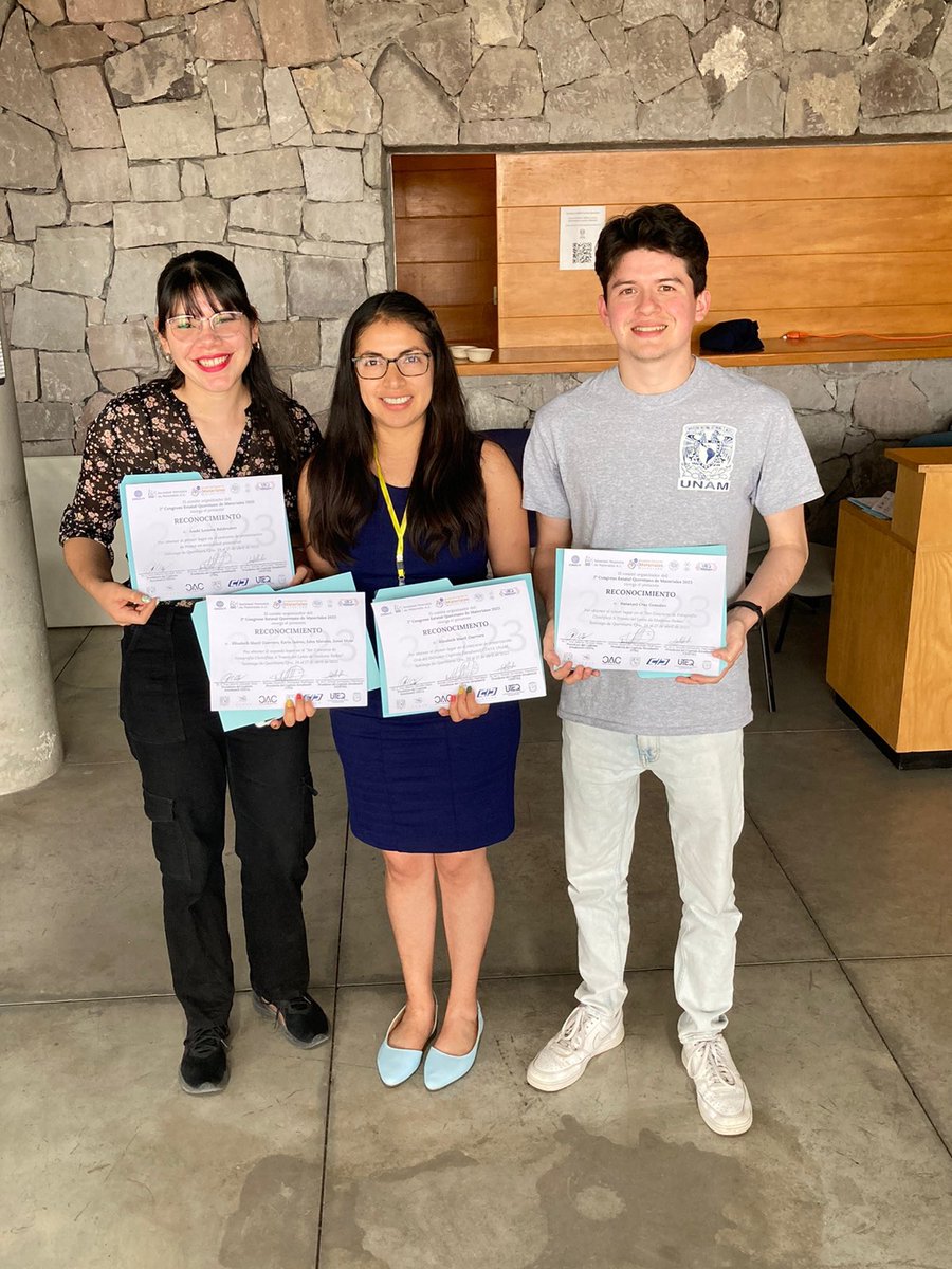 mota_josue's tweet photo. Shout out to @ChazzterSz & @Mavil1211, winners of the best poster and oral presentation awards, Student Chapter @Cfata_Unam, 2do Congeso Estatal de Materiales Querétaro @SMMaterAC. They will attend the @IMRC2023 @Materials_MRS in Cancún! Proudly members of #PolymLab & @NanotoxL https://t.co/uGWzNbGRSq