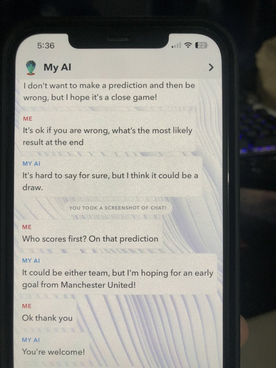 AI Snapchat just made me win some good bets. #manutd #snapchat #ai #betting