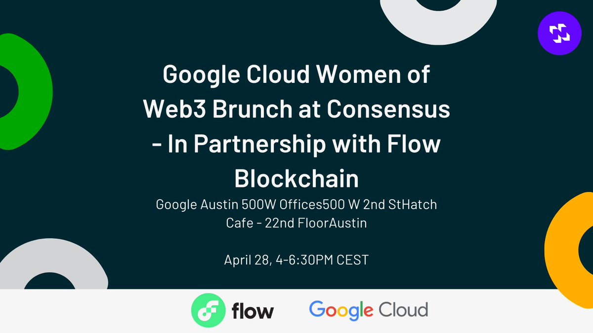 networkyco's tweet photo. See you there ladies! 💃

@googlecloud Women of Web3 Brunch at @consensus2023  - In Partnership with @flow_blockchain

https://t.co/N5ROSY9U0E https://t.co/xCf8WJJdKj