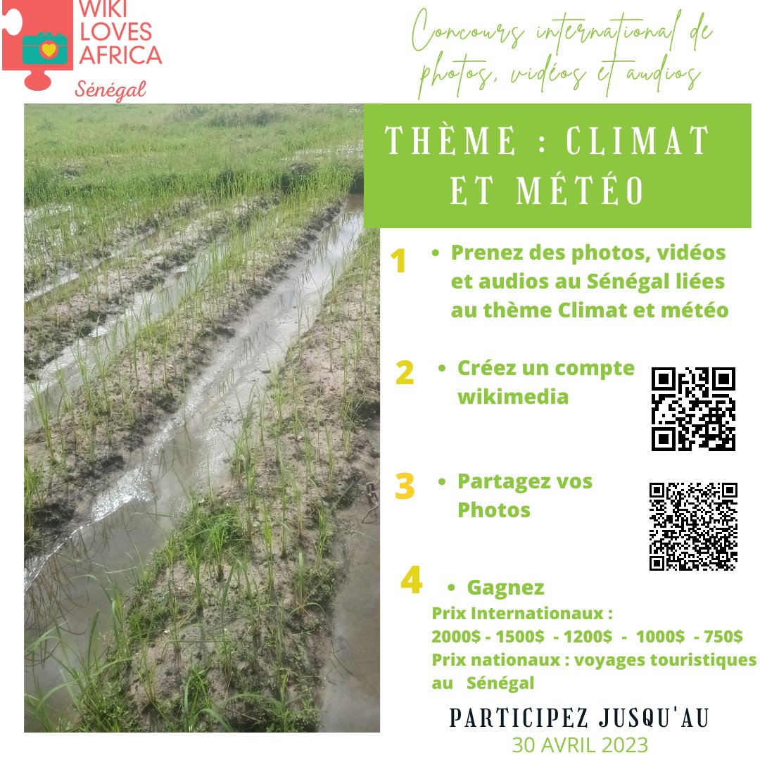 SnWiki's tweet photo. Il ne reste que #trois #jours pour participer au concours #WikiLovesAfricaSénégal2023!!!!
Pour participer👉https://t.co/x31L8ADS0B
.
.
.
.
.
.
#WLAClimateWeather #ClimateWeather #WikiLovesAfrica #WikiinAfrica #WLA23photocontest #WikiLovesAfrica23
#wikiafrica #photography #kebetu https://t.co/XMPsvG9NBr
