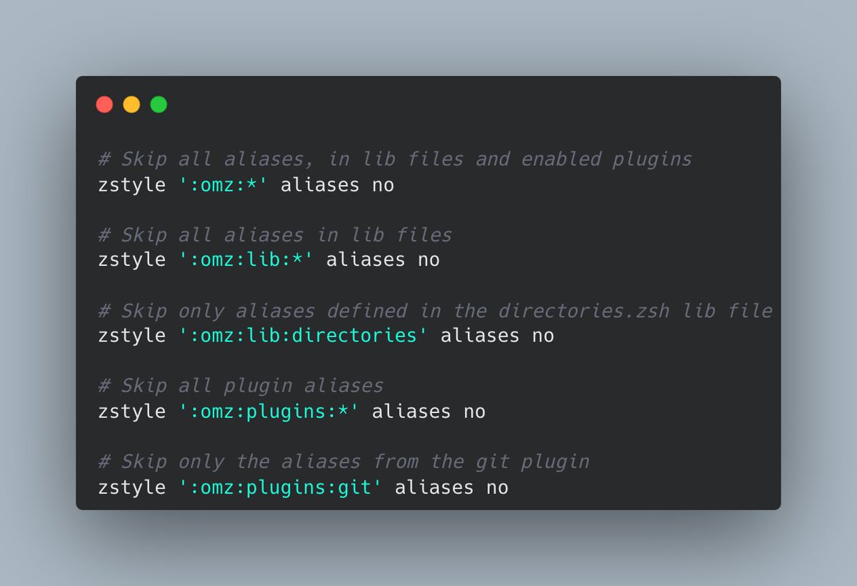 ohmyzsh's tweet image. Have you seen that we recently shipped ways for you to quickly disable different types of aliases?
Docs: github.com/ohmyzsh/ohmyzs…
PR: github.com/ohmyzsh/ohmyzs…