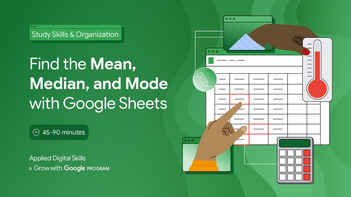 GoogleForEdu's tweet image. It’s #MathAwarenessMonth ➕➖✖️➗ 

Help your students multiply their skills while having fun with numbers. Check out this #AppliedDigitalSkills lesson to explore mean, median, and mode in your classroom. 🧮💻 goo.gle/3n3bSpL #GrowWithGoogle