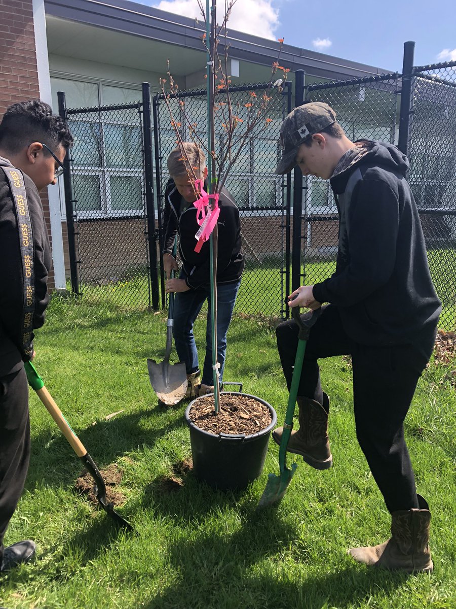 <a href="/PDSB_eco/">Peel EcoSchools</a> <a href="/MacvillePS/">MacvillePS</a> <a href="/RobinAPerri/">Robin Perri</a> Very proud moment of my career! We planted a gorgeous red maple and two beautiful shrubs today at Macville! Our outdoor garden’s first steps! More good things to plant…