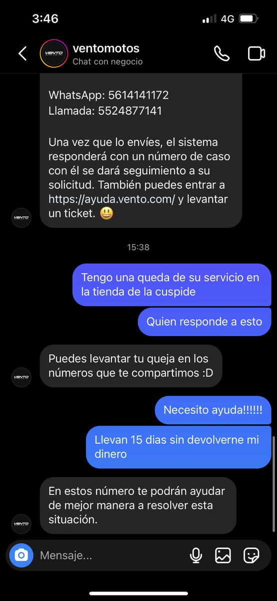 alepzarate's tweet photo. @VentoMotos  necesito ayuda para mi devolucion que mal servicio https://t.co/qdcNsojRqX