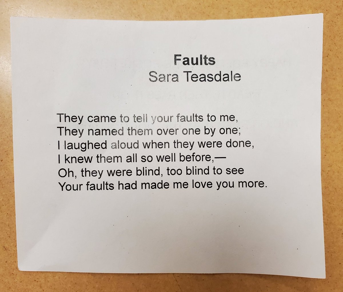 Poetry in your pocket day <a href="/BarringtonHS220/">Barrington High School</a>. Who else got one? This was passed on to me 🙂
