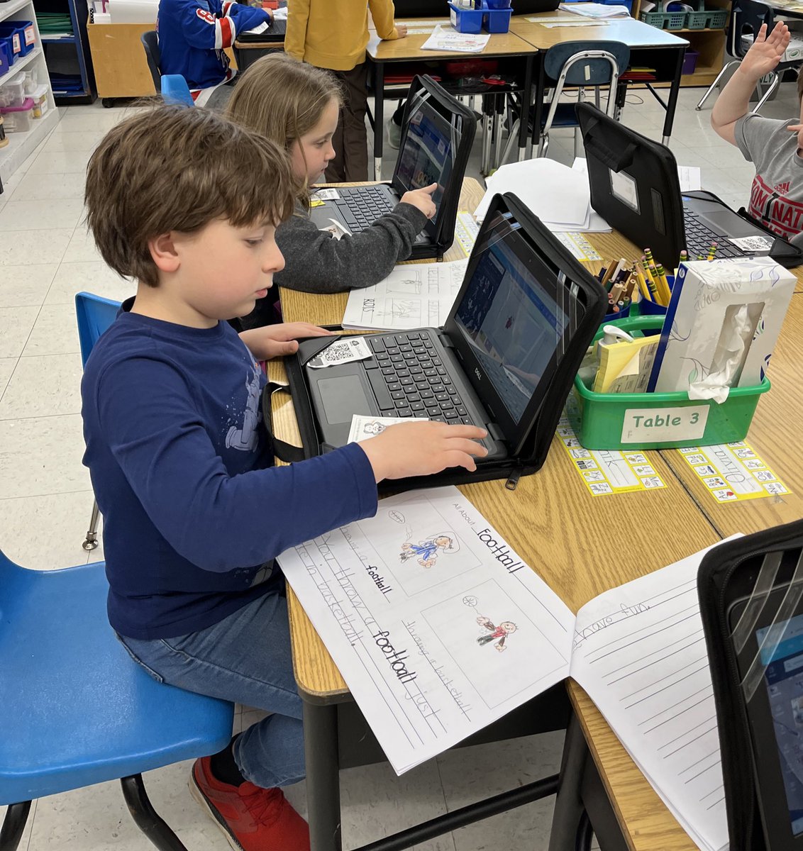 mrs_weiner's tweet photo. During Tech Thursday, First Graders used Canva to create presentations that pertain to the text in their “All About  Books.” Miss DeGraw, thank you for challenging my students! #itsgottabeBHE  @danidegraw https://t.co/s0FfAqnQrF