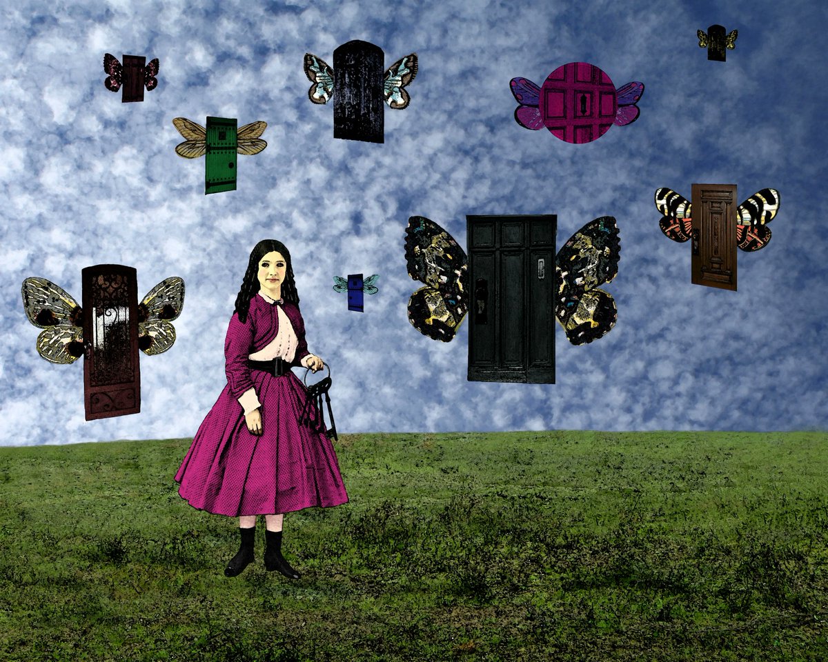 FairySurreal's tweet image. All that she truly needed was a chance, the right opportunity. Lady Celeste grasped her ring of keys and considered the possibilities buff.ly/3Zgc9n0 

#victoriansurrealism #skeletonkey #victorianlady #door #butterfly #butterflywings #weirdart #trippyart #visionaryart