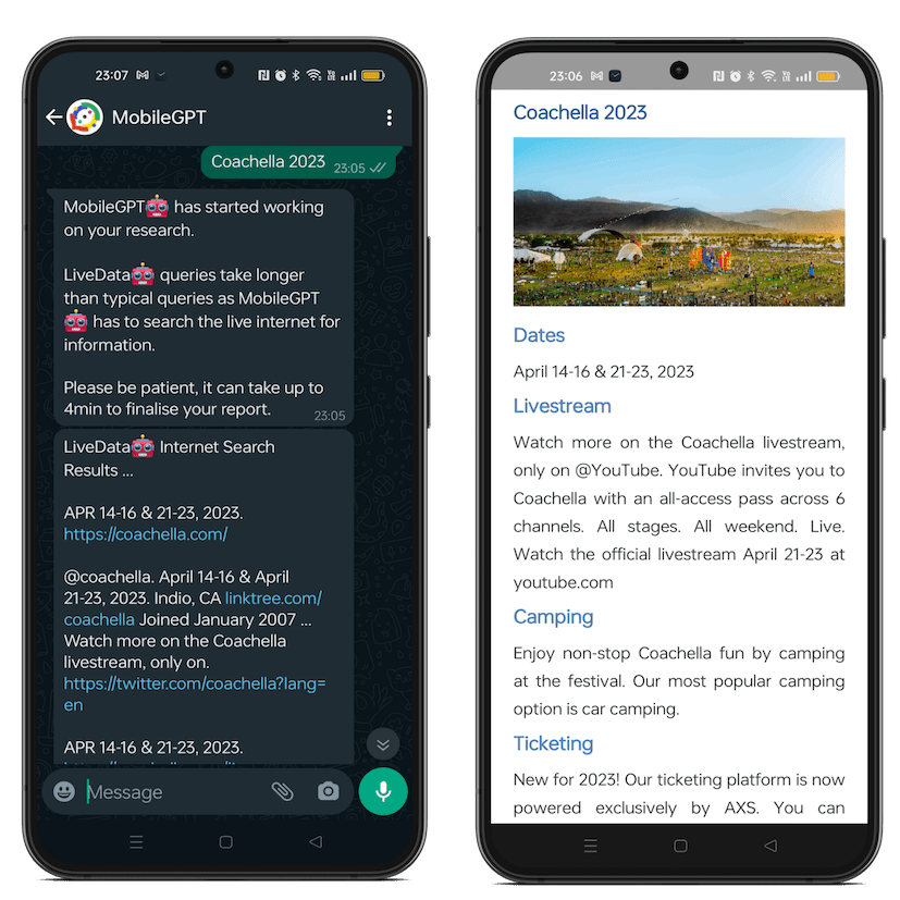 MobileGPT's tweet photo. Coming to MobileGPT🤖 - LiveData Internet Search. Yep - we got it now, and there is more . . . . get your search neatly summarised in a report 😁😁
https://t.co/2yOVNUyQuK 

#chatgpt #ChatGPT #chatgpt4 #chatgpt3 #mobilegpt #MobileGPT #ChatGPTPlus #AI #ArtificialIntelligence https://t.co/nGOppCBRVC