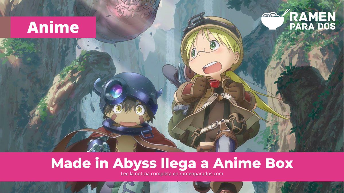 RamenParaDos's tweet photo. 💥 #MadeInAbyss llega a @AnimeBoxOficial
📺 Esta y otras series como #nogamenolife llegan a la plataforma de @SelectaVision de la misma manera que #OnePieceRedFIlm se estrena en alquiler.
➕ info: https://t.co/BYPwtY4g0X https://t.co/oIYGhhe367