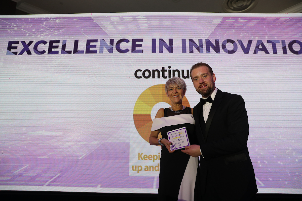 @continuups wins the Excellence in Innovation award sponsored by <a href="/PinnacleGrowth/">Pinnacle Growth Group</a>. <a href="/AchesonGlover/">AG Paving and Building Products</a> and TBC Conversions are highly commended in this category #BelTelAwards
