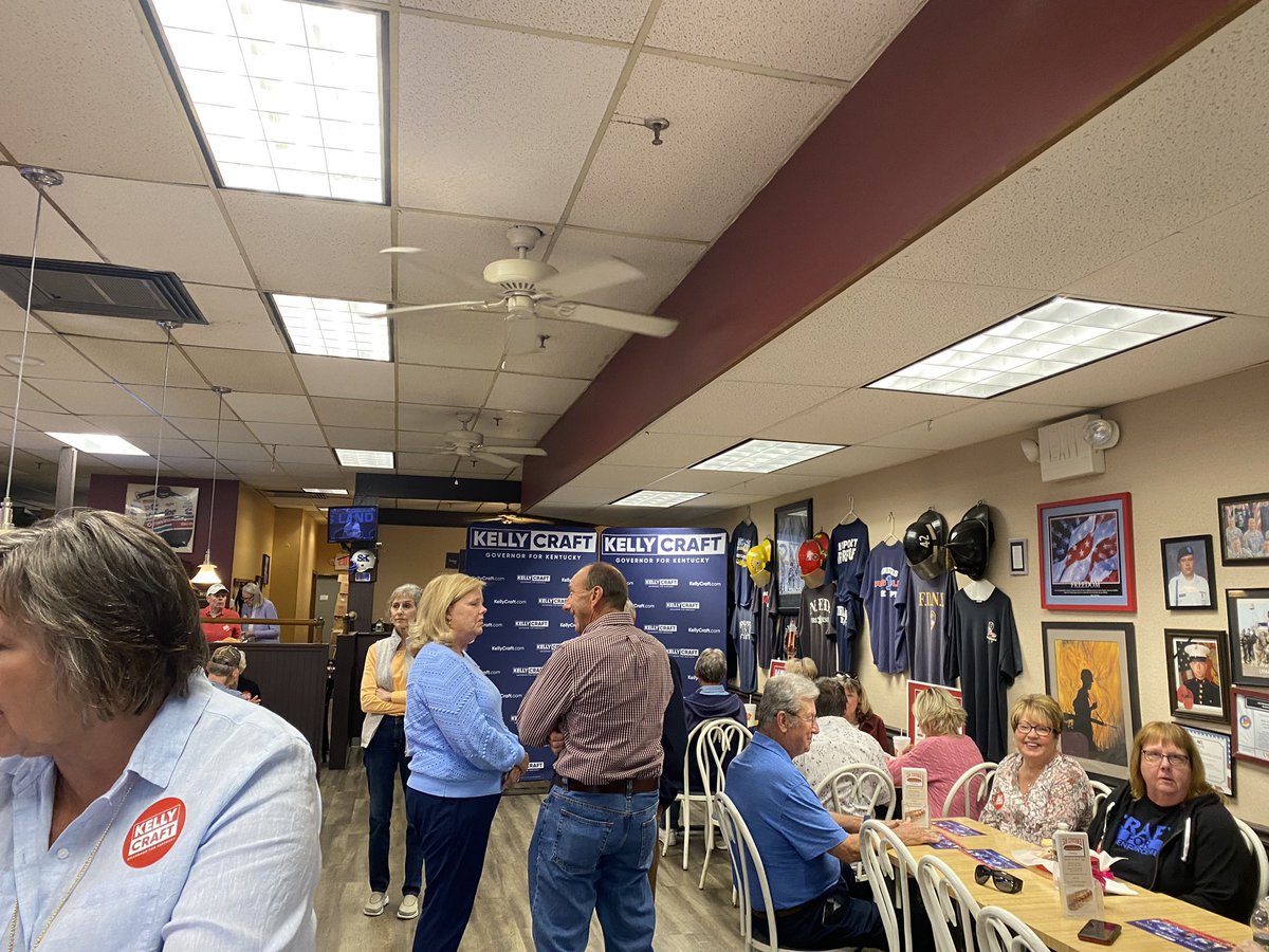 Awaiting the arrival of <a href="/KellyCraftKY/">Kelly Craft</a> at the Sub Station II in Florence as part of her Kitchen Table Tour. <a href="/Linknky/">LINK nky</a>