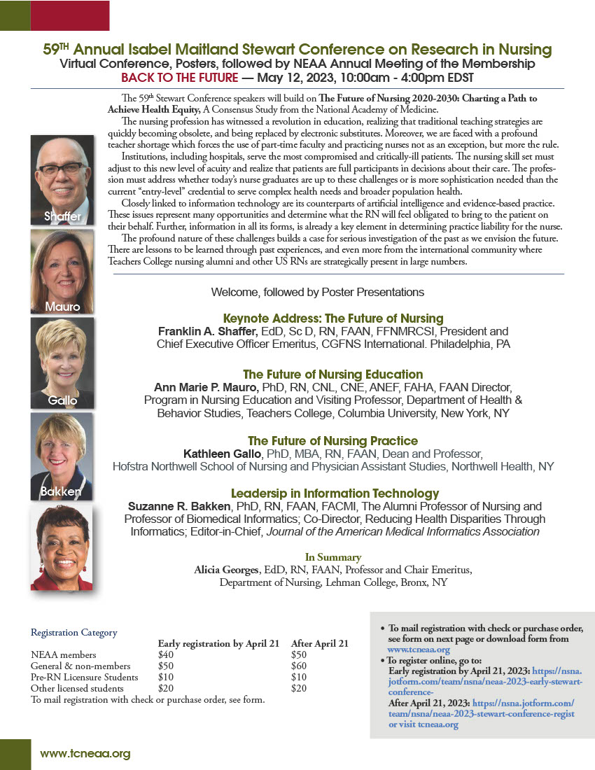 tcneaa's tweet photo. Yet to register for the @tcneaa 59th Isabel Stewart Conference on Research in Nursing? Here is the link: https://t.co/iCjTXAJLEQ
#Futureofnursing20202030
#Futureofnursing https://t.co/78xJiPpbzm