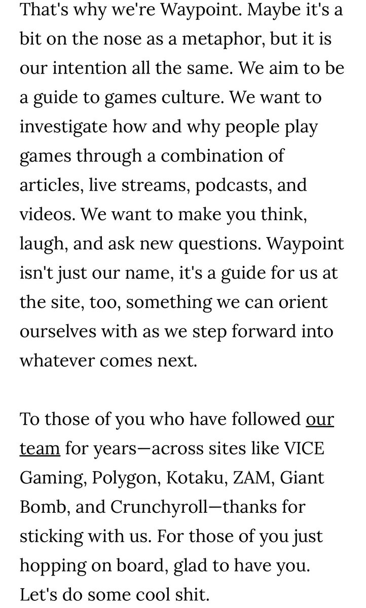 austin_walker's tweet photo. Re-reading our name announcement from over October 2016—which is like three whole lifetimes ago—and feeling glad we managed to live up for this, and proud of the team that carried the mission forward after I left. https://t.co/HILz6HEY7l https://t.co/ZSZSiPmOfo