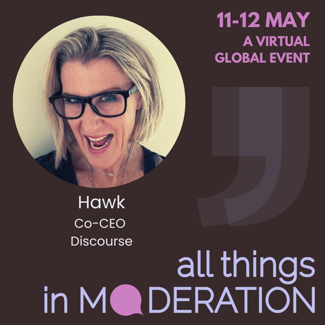 Safety shouldn't be an afterthought, yet moderation, trust &amp; safety features arrive after they're needed for too many platforms. <a href="/discourse/">Discourse</a>  Co-CEO <a href="/ILOVETHEHAWK/">Hawk</a> joins <a href="/all_moderation/">All Things In Moderation</a> to explore the principles of safety by design vs. accident bit.ly/allthingsinmod… #cmgr