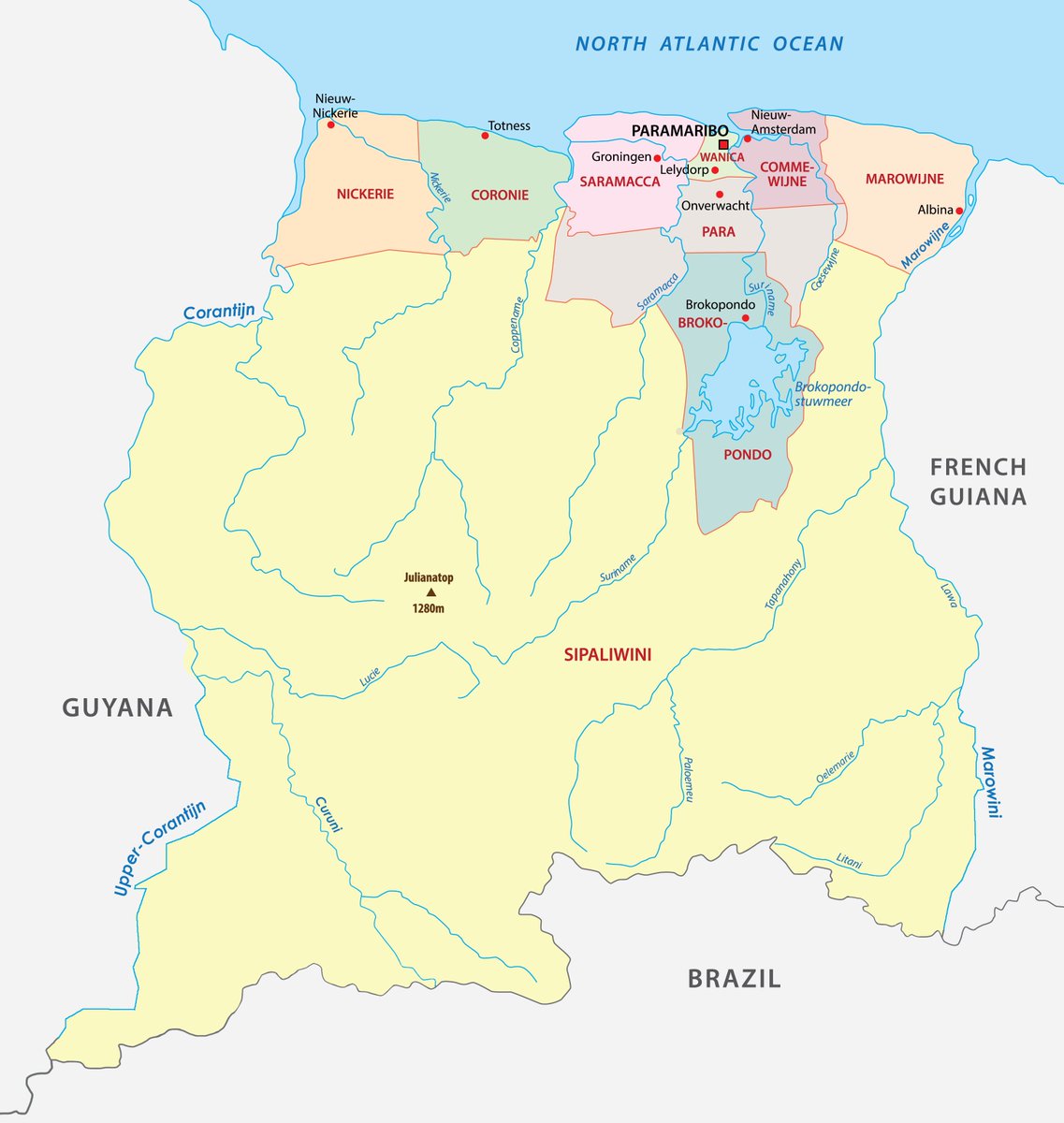 @FoundersMetals We can see the Incorrect borders of Suriname that you placed there. @MOFASur  i hope you see these false maps of Suriname being shown here on this platform. This map below shows us the Real borders of #Suriname