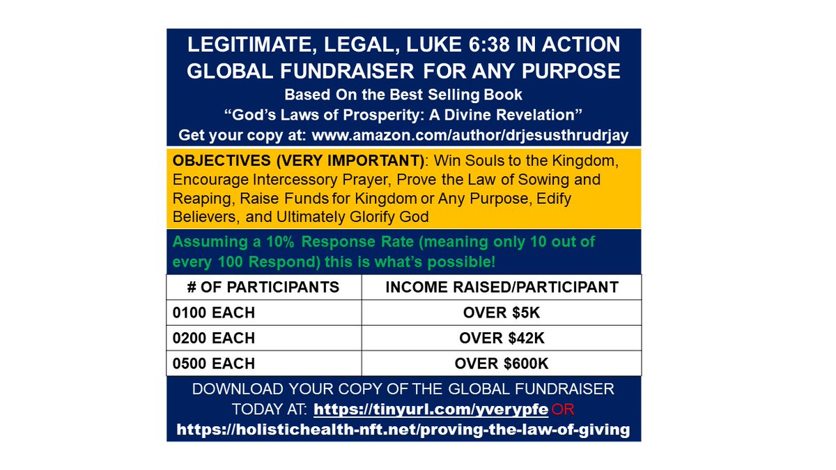 Luke 6:38 In Action Global Fundraiser
Check it out at: tinyurl.com/yverypfe