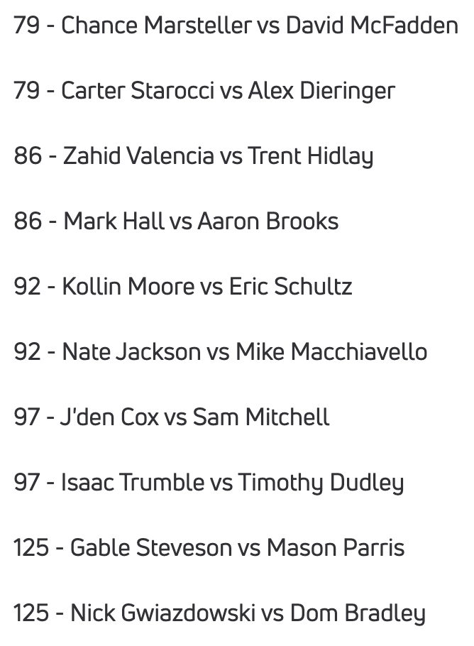 FloWrestling's tweet photo. The US Open Men's Freestyle semifinals go down at 9:00 pm est, 6:00 pm Pacific LIVE on FloWrestling. These matchups are insane! https://t.co/AeDSzeKSEQ