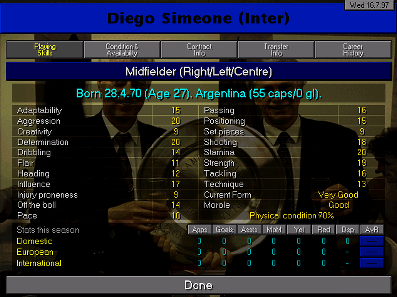  Happy birthday, Diego Simeone!

Some player, some gaffer.  