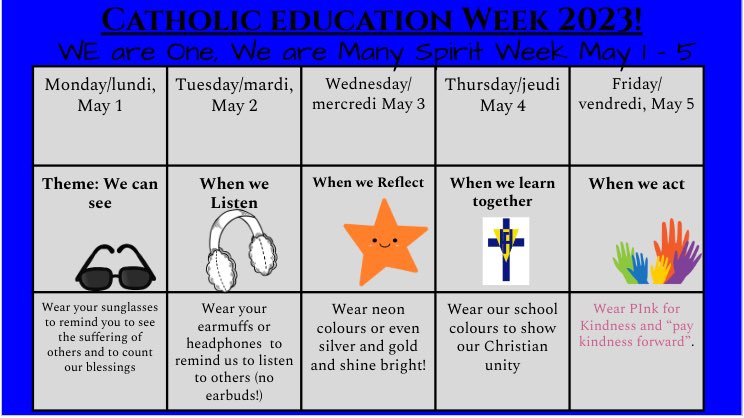 Catholic Education Week Spirit Week by our Youth Faith Ambassadors! <a href="/HFSummaria/">Mrs.Summaria</a> <a href="/MrsValotta/">Gerri Valotta</a> <a href="/nicoletta_mrs/">Mrs Nicoletta</a>