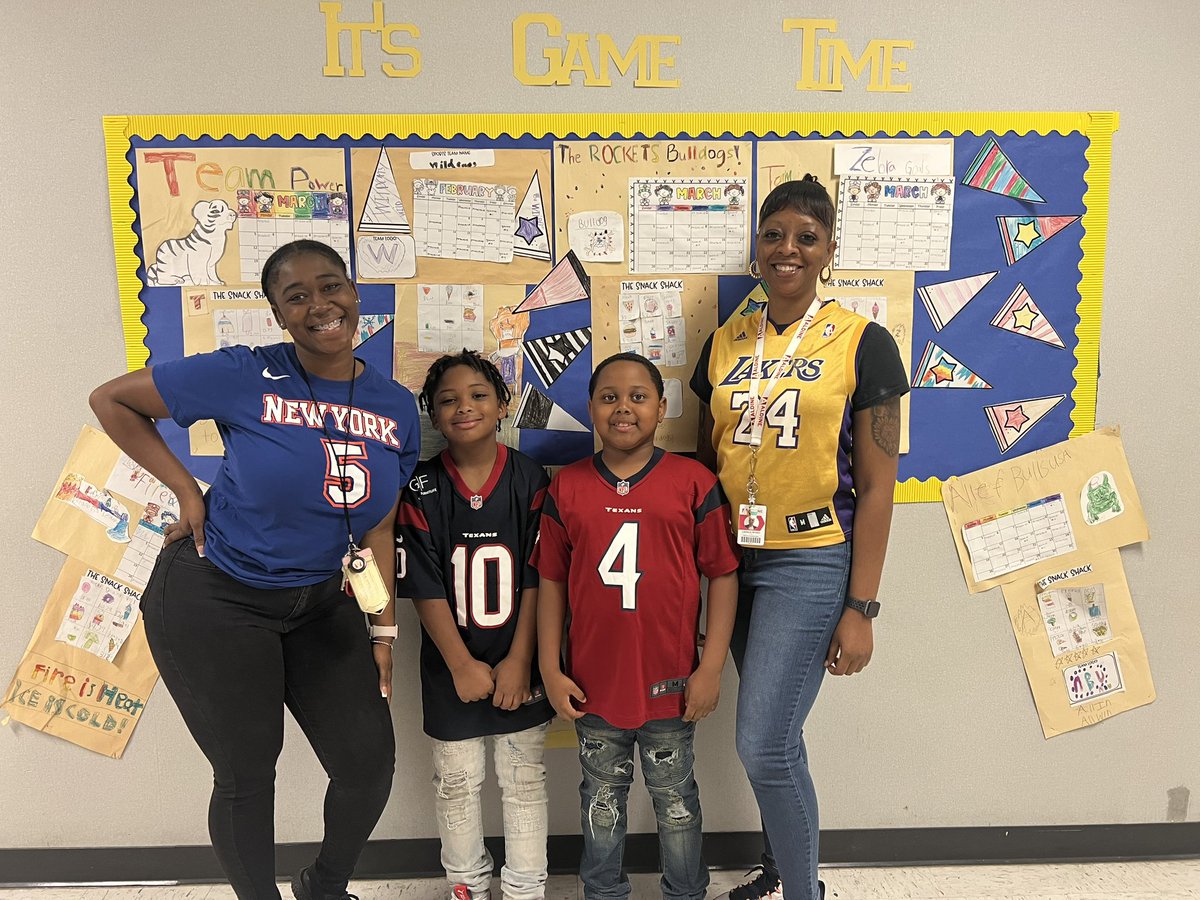 HarrisES_AISD's tweet photo. We are a TEAM🏆
Today we wore SPORTS JERSEY to promote our 3rd, 4th, and 5th graders taking the Math STAAR on Wednesday, May 3rd!! @norman_dionisio @DrAnnHill1 @KCtheAP @burke_frieda https://t.co/gSidMVPnxD