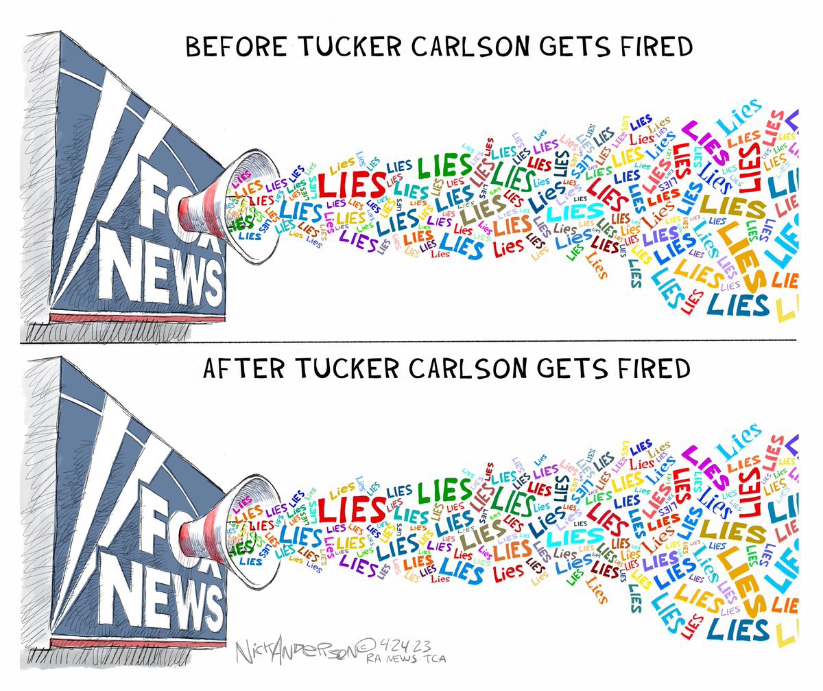 ... so Fox News needs to find a replacement asap ...

🧵2/3 #FoxNewsLies #FoxNewsIsNotNews #FoxNewsIsPropaganda #WhiteSupremacy #ReplacementTheory #GOPRacists #TuckerCarlson #RupertMurdoch #ABlueView