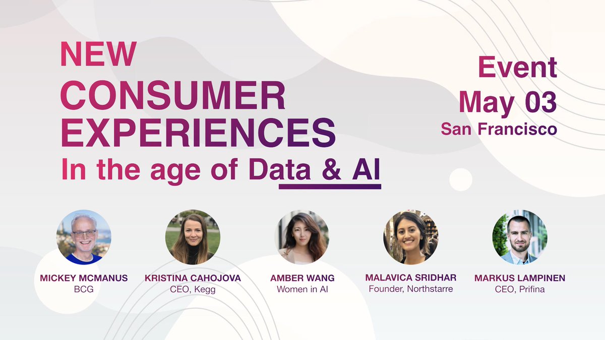 amber_yanwang's tweet photo. What does the consumer experience look like as the physical and digital worlds collide?

Join us for a discussion with industry leaders about the role of #data, #ML &amp; #AI for UX/UI:
@mickeymcmanus @malavica @mmlampinen @KristinCahojova @pjurcys https://t.co/bfyE2KRQG2