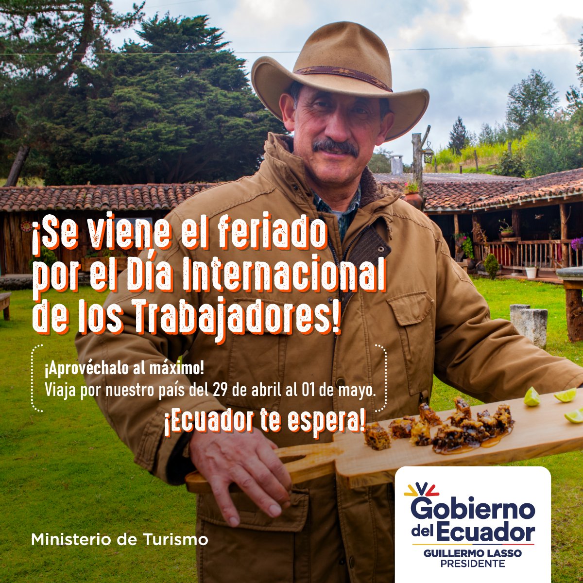 TurismoEc's tweet photo. ¿Estás listo para el próximo feriado? ¡Descubre la magia de Ecuador! 🇪🇨 Haz turismo rural🌿 y disfruta la belleza de nuevos destinos, mientras pruebas sabores inigualables y conoces la cultura y tradiciones de nuestras comunidades.

#Feriado1DeMayo https://t.co/9SQu1z3r6E