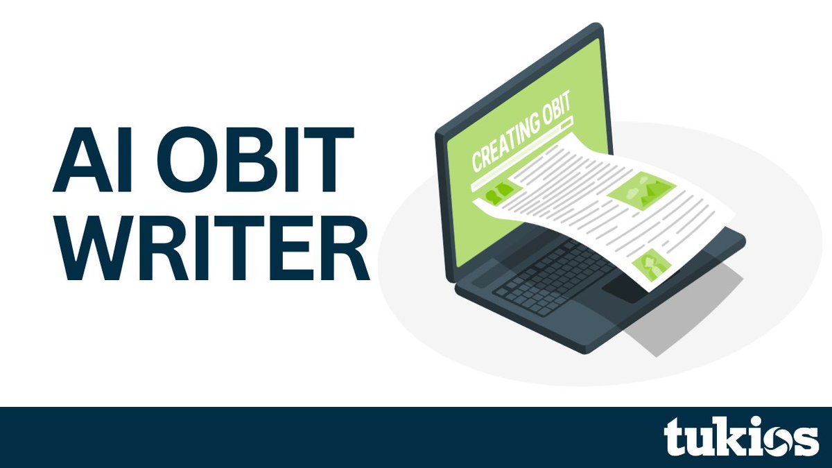 tukios's tweet image. Witness the magic of our new AI Obit Writer!

This free, integrated function allows funeral directors and/or families to craft obituaries effortlessly, saving valuable time.

To learn more, click the link in our bio.

#funerals #funeralwebsites #funeraltechnology  #AItechnology