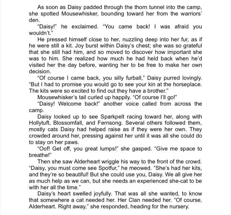 I love both but we all know who deserves the crown here. Most of ThunderClan has been mothered by Daisy at this point.