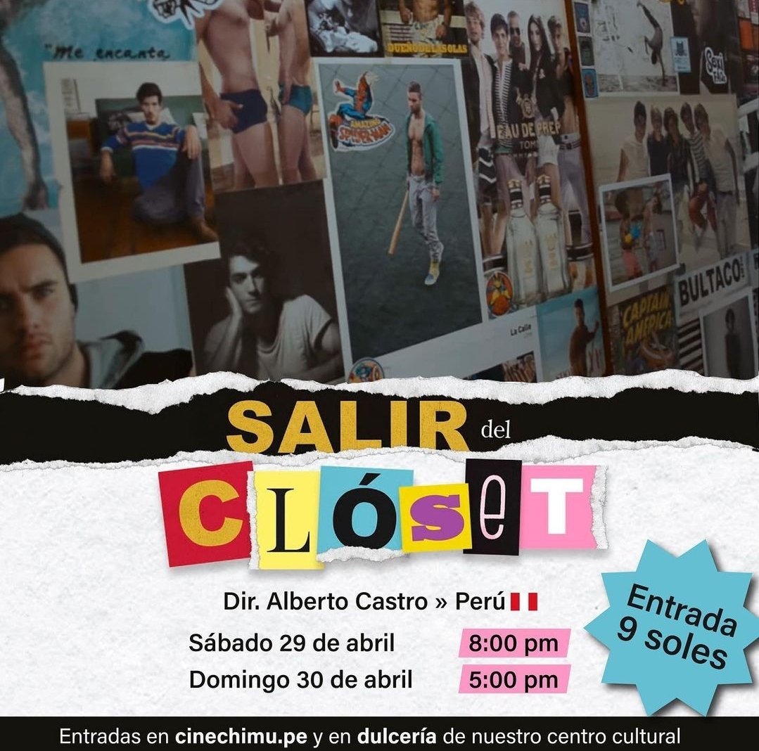 mczorro's tweet image. ¡#SalirDelClóset se proyecta en Trujillo este sábado 29 y domingo 30 de abril! 🏳️‍🌈✊🏽

Estaré presente para conversar de la película al finalizar la proyección y regalar afiches a todxs lxs que vayan.

Separa tu entrada aquí: 
cinechimu.pe/Cartelera