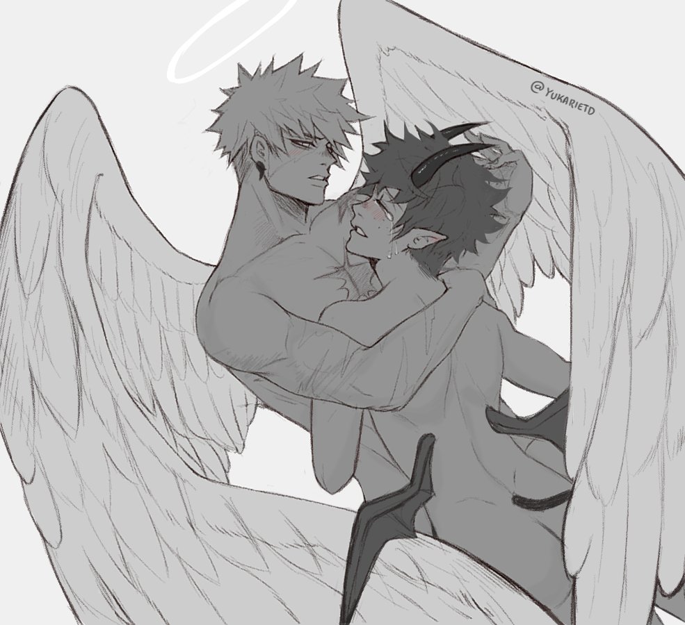 YukarietD's tweet photo. Angels &amp; Demons AU ♥ https://t.co/CSFYks78gm