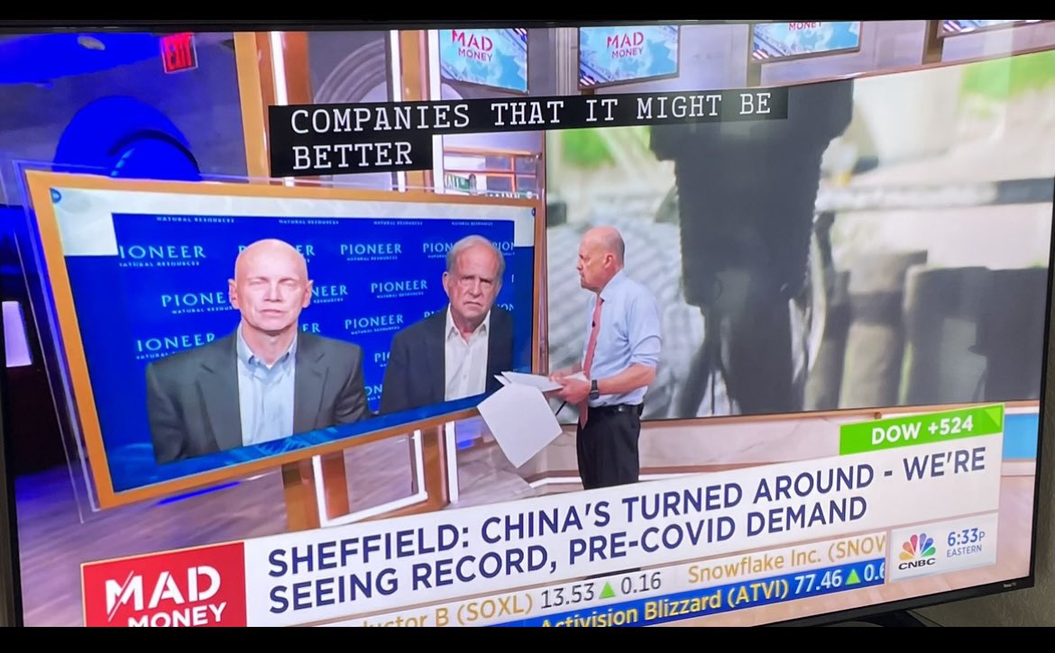 EnergyInfraBro's tweet photo. Hell of a run. If I was Sheffield I would retire in Carmel, CA and play golf everyday. #$PXD https://t.co/oJM9MIka5T