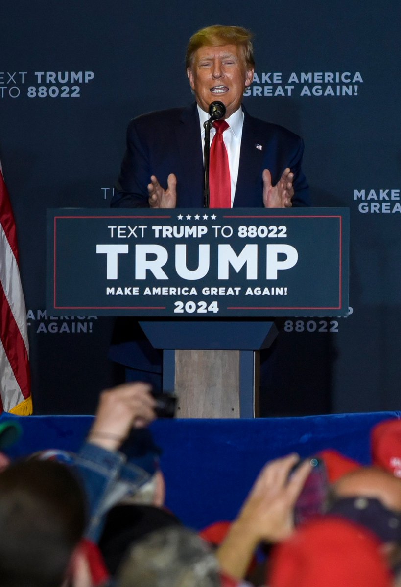 Former President Donald Trump speaks in Manchester as the presidential campaign season heats up. #trump